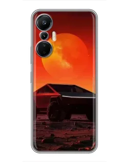 Чехол для Infinix Hot 20 (4G) с картинкой «Cybertruck на Марсе»