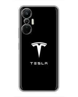 Чехол для Infinix Hot 20 (4G) с картинкой «Tesla White Logo»