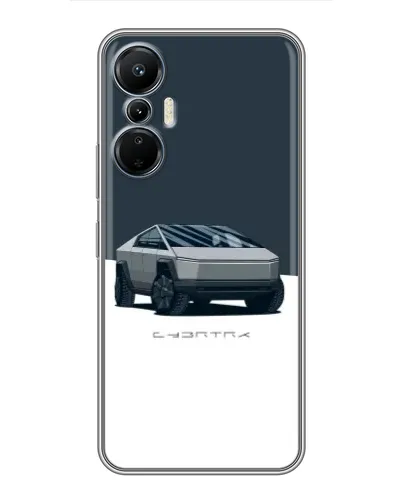Чехол для Infinix Hot 20 (4G) с картинкой «Серебристый Cybertruck Tesla»