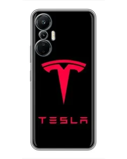 Чехол для Infinix Hot 20 (4G) с картинкой «Tesla Red Logo»