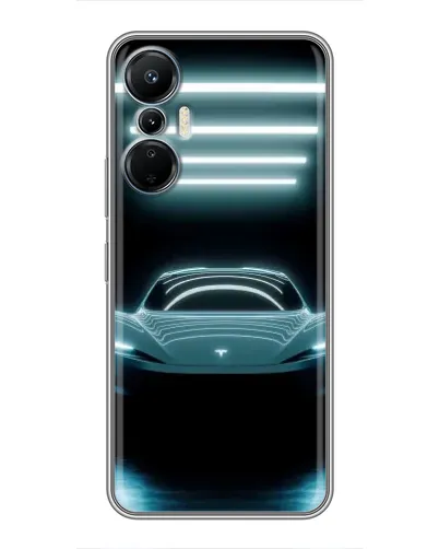 Чехол для Infinix Hot 20 (4G) с картинкой «Tesla в неоне»