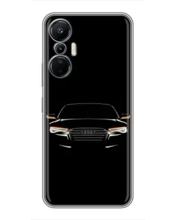 Чехол для Infinix Hot 20 (4G) с картинкой «Audi — ночной контур»