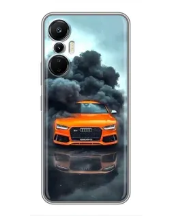 Чехол для Infinix Hot 20 (4G) с картинкой «Audi в облаках дыма»