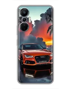 Чехол для Infinix Hot 20 (4G) с картинкой «Audi — закат»