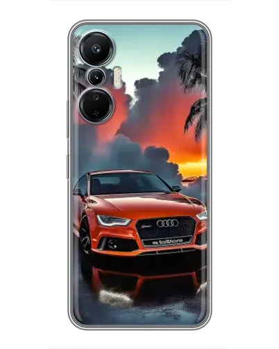 Чехол для Infinix Hot 20 (4G) с картинкой «Audi — закат»