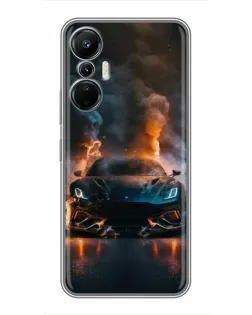 Чехол для Infinix Hot 20 (4G) с картинкой «Lamborghini дымная эстетика»