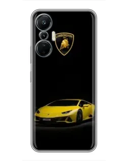 Чехол для Infinix Hot 20 (4G) с картинкой «Lamborghini желтый акцент»
