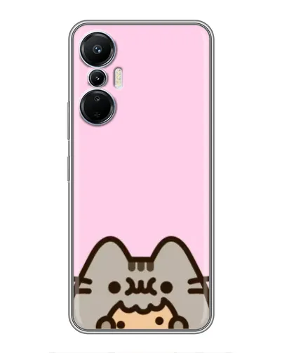 Чехол для Infinix Hot 20 (4G) с картинкой «Pusheen и печенье»