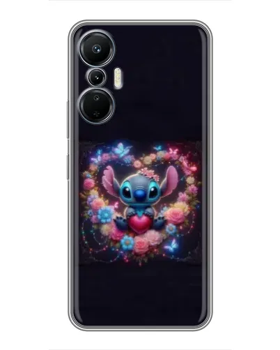 Чехол для Infinix Hot 20 (4G) с картинкой «Stitch в цветах» Чехол для Infinix Hot 20 (4G) с картинкой «Stitch в цветах»