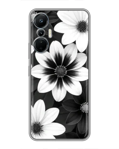 Чехол для Infinix Hot 20 (4G) с картинкой «Монохромные астры»