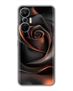 Чехол для Infinix Hot 20 (4G) с картинкой «Шелковая черная роза»