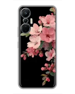 Чехол для Infinix Hot 20 (4G) с картинкой «Розовая ветка сакуры»