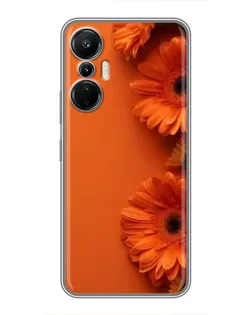 Чехол для Infinix Hot 20 (4G) с картинкой «Оранжевые герберы»