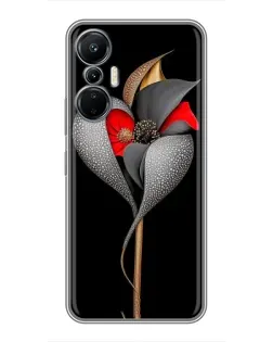 Чехол для Infinix Hot 20 (4G) с картинкой «Серебряный фантазийный цветок»