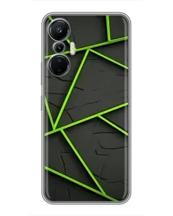 Чехол для Infinix Hot 20 (4G) с картинкой «Зеленые геометрические линии»