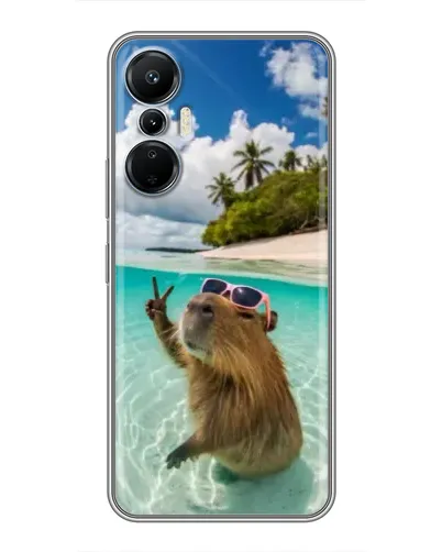 Чехол для Infinix Hot 20 (4G) с картинкой «Капибара на море» Чехол для Infinix Hot 20 (4G) с картинкой «Капибара на море»