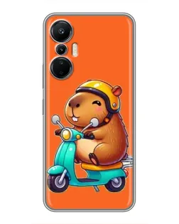 Чехол для Infinix Hot 20 (4G) с картинкой «Капибара на скутере»