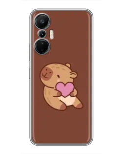Чехол для Infinix Hot 20 (4G) с картинкой «Капибара с сердцем»