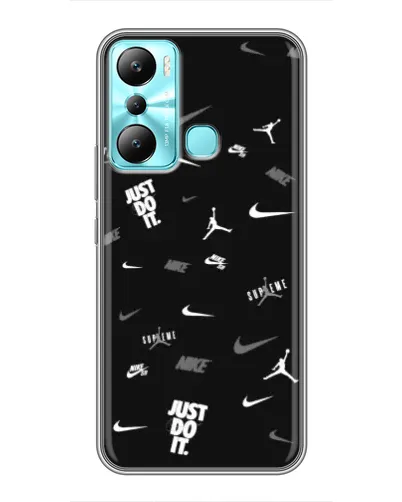 Чехол для Infinix Hot 20i (X665E) с картинкой «Nike Black Pattern» Чехол для Infinix Hot 20i (X665E) с картинкой «Nike Black Pattern»