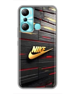 Чехол для Infinix Hot 20i (X665E) с картинкой «Золотой Nike на металле» Чехол для Infinix Hot 20i (X665E) с картинкой «Золотой Nike на металле»