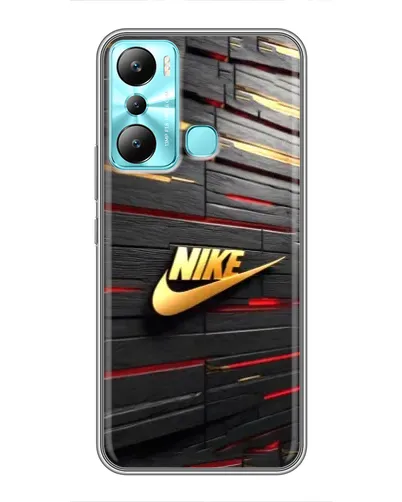 Чехол для Infinix Hot 20i (X665E) с картинкой «Золотой Nike на металле»