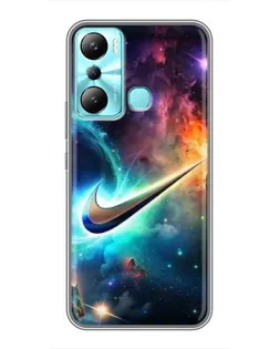 Чехол для Infinix Hot 20i (X665E) с картинкой «Космический Nike Swoosh» Чехол для Infinix Hot 20i (X665E) с картинкой «Космический Nike Swoosh»