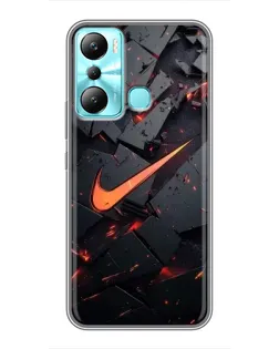 Чехол для Infinix Hot 20i (X665E) с картинкой «Nike — эффект разломов» Чехол для Infinix Hot 20i (X665E) с картинкой «Nike — эффект разломов»