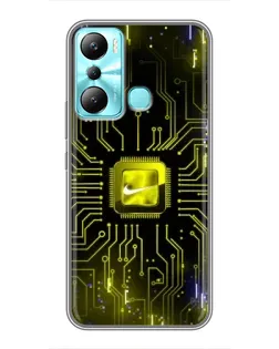 Чехол для Infinix Hot 20i (X665E) с картинкой «Nike — золотая искра» Чехол для Infinix Hot 20i (X665E) с картинкой «Nike — золотая искра»