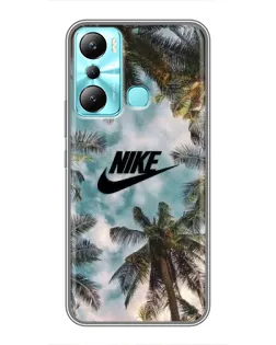Чехол для Infinix Hot 20i (X665E) с картинкой «Тропический принт Nike» Чехол для Infinix Hot 20i (X665E) с картинкой «Тропический принт Nike»