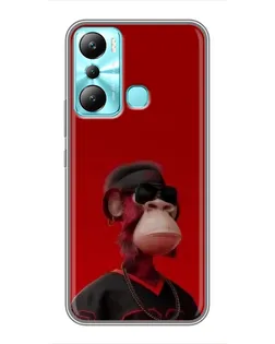 Чохол для Infinix Hot 20i (X665E) з картинкою «Bored Ape в червоному» Чохол для Infinix Hot 20i (X665E) з картинкою «Bored Ape в червоному»