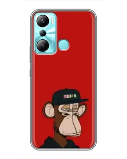 Чохол для Infinix Hot 20i (X665E) з картинкою «Bored Ape — червоний фон» Чохол для Infinix Hot 20i (X665E) з картинкою «Bored Ape — червоний фон»