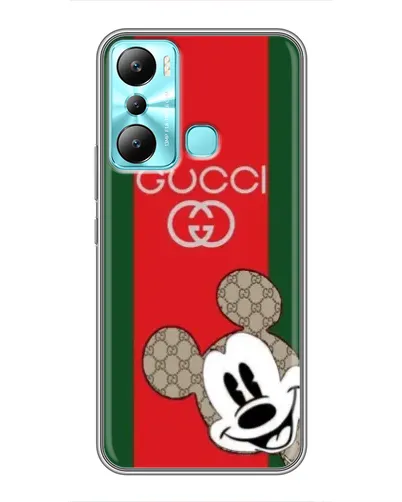 Чехол для Infinix Hot 20i (X665E) с картинкой «Gucci — полосы и Микки» Чехол для Infinix Hot 20i (X665E) с картинкой «Gucci — полосы и Микки»