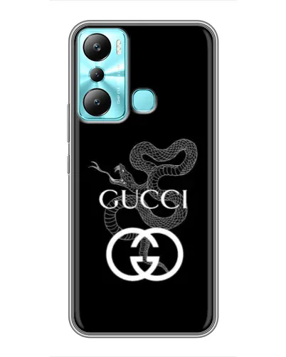 Чехол для Infinix Hot 20i (X665E) с картинкой «Gucci — серебряная змея» Чехол для Infinix Hot 20i (X665E) с картинкой «Gucci — серебряная змея»
