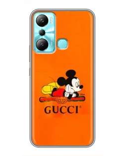 Чехол для Infinix Hot 20i (X665E) с картинкой «Микки Маус Gucci — оранж»