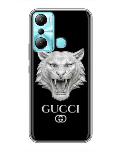 Чехол для Infinix Hot 20i (X665E) с картинкой «Gucci — серебряный лев» Чехол для Infinix Hot 20i (X665E) с картинкой «Gucci — серебряный лев»