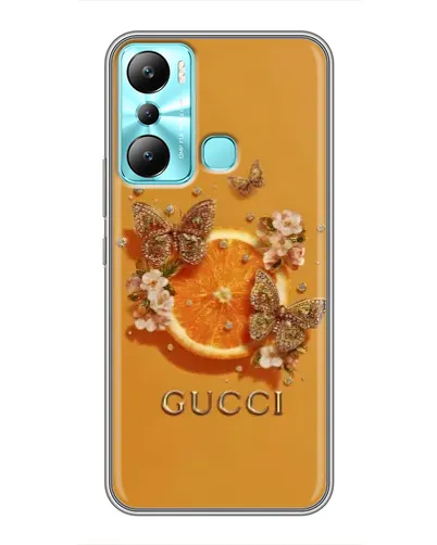 Чехол для Infinix Hot 20i (X665E) с картинкой «Gucci — золотые бабочки» Чехол для Infinix Hot 20i (X665E) с картинкой «Gucci — золотые бабочки»