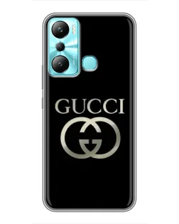 Чехол для Infinix Hot 20i (X665E) с картинкой «Gucci — золото на черном»