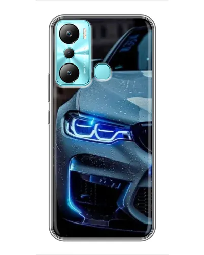 Чехол для Infinix Hot 20i (X665E) с картинкой «Взгляд BMW с синими фарами»