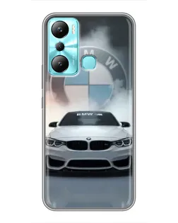 Чехол для Infinix Hot 20i (X665E) с картинкой «BMW в белом дыму»