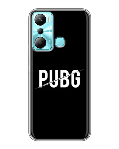 Чехол для Infinix Hot 20i (X665E) с картинкой «PUBG — белый логотип»