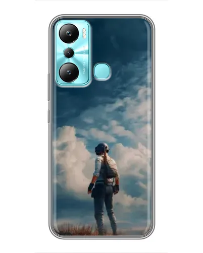 Чехол для Infinix Hot 20i (X665E) с картинкой «Герой PUBG на скале»