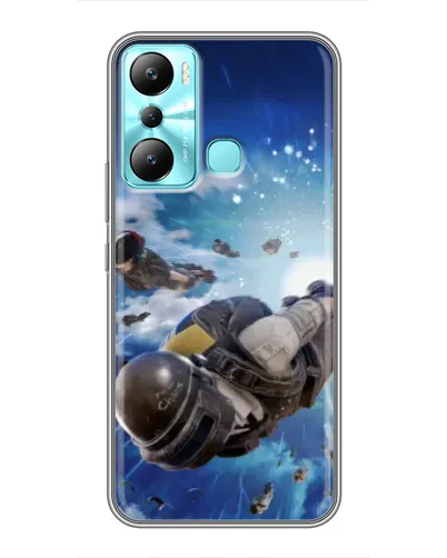 Чехол для Infinix Hot 20i (X665E) с картинкой «Десант PUBG — прыжок»