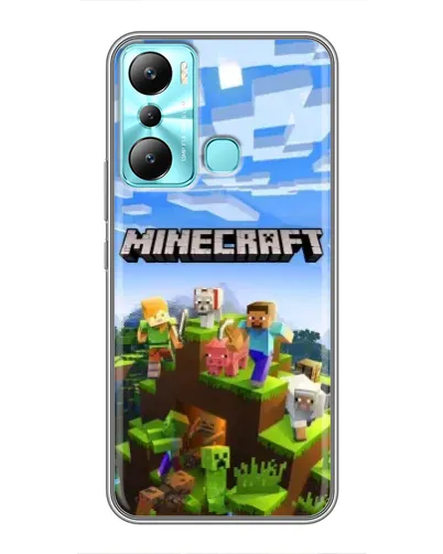 Чехол для Infinix Hot 20i (X665E) с картинкой «Minecraft классический мир»