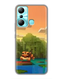 Чехол для Infinix Hot 20i (X665E) с картинкой «Майнкрафт закат солнца» Чехол для Infinix Hot 20i (X665E) с картинкой «Майнкрафт закат солнца»