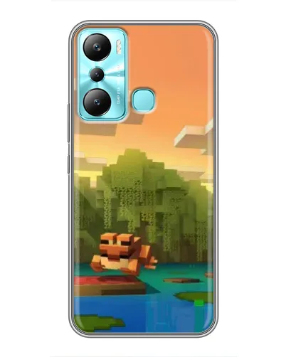 Чехол для Infinix Hot 20i (X665E) с картинкой «Майнкрафт закат солнца»