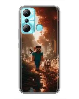Чехол для Infinix Hot 20i (X665E) с картинкой «Стив в лесу» Чехол для Infinix Hot 20i (X665E) с картинкой «Стив в лесу»