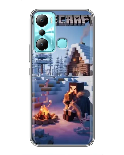 Чехол для Infinix Hot 20i (X665E) с картинкой «Зимний Minecraft»