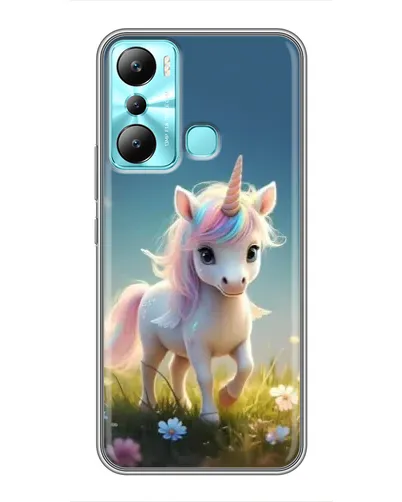 Чехол для Infinix Hot 20i (X665E) с картинкой «Единорог на поляне»