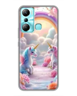 Чехол для Infinix Hot 20i (X665E) с картинкой «Радуга и единороги» Чехол для Infinix Hot 20i (X665E) с картинкой «Радуга и единороги»