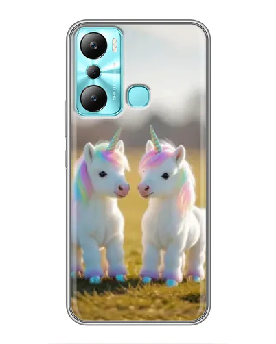 Чехол для Infinix Hot 20i (X665E) с картинкой «Пара единорогов»